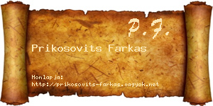 Prikosovits Farkas névjegykártya